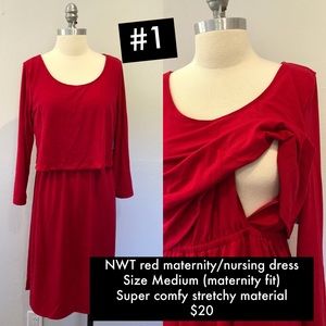 Red maternity/nursing dress